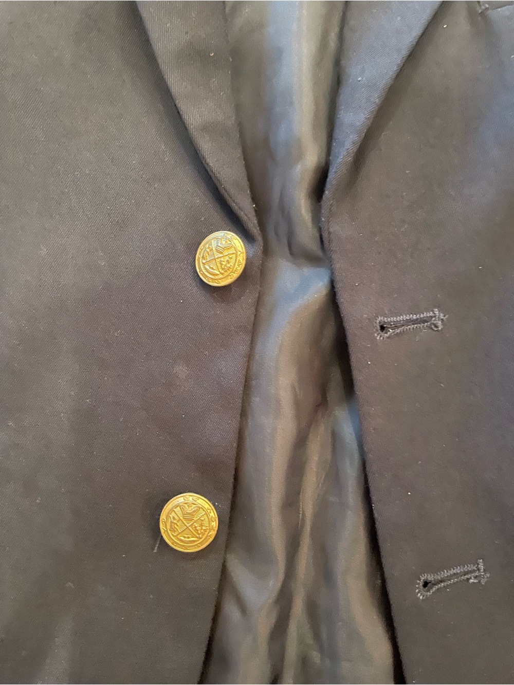 Izod Dark Navy Blazer with Gold Buttons - Picture 5 of 5